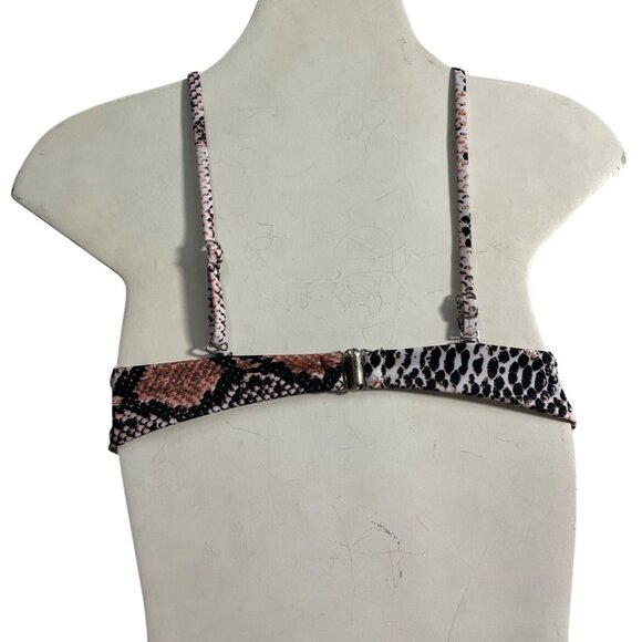 Zaful Black And Orange Snake Print Womens Bikini 2 Pieces Set Sz M - New - Picture 4 of 11